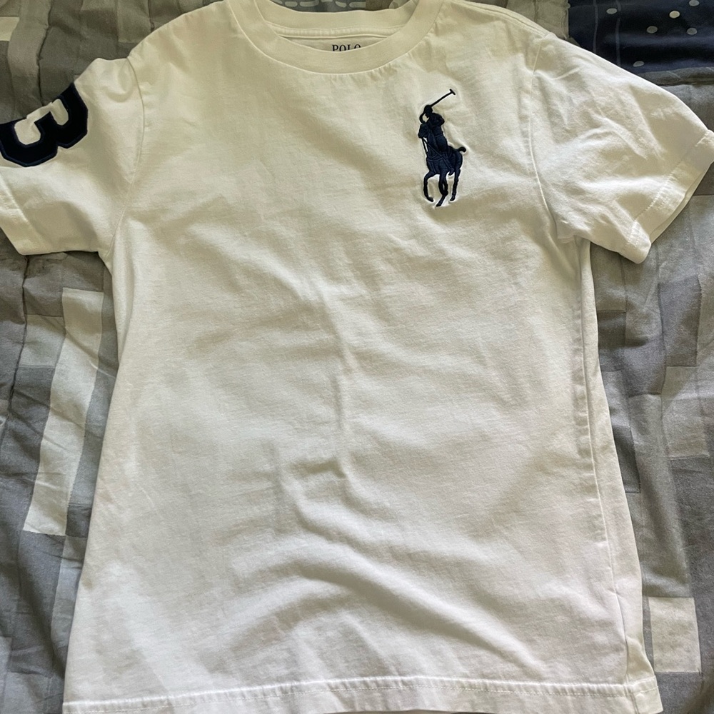 Polo by Ralph Lauren Kids White Tee with Navy Logo